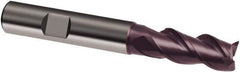 Guhring - 10mm, 22mm LOC, 10mm Shank Diam, 72mm OAL, 3 Flute, Solid Carbide Square End Mill - Single End, FIREX Finish, Spiral Flute, 41/43/45° Helix, Centercutting, Right Hand Cut, Right Hand Flute, Series 3892 - Eagle Tool & Supply