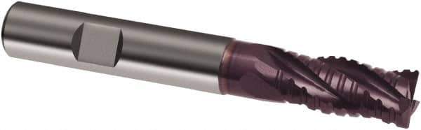 Guhring - 25mm, 45mm LOC, 25mm Shank Diam, 121mm OAL, 5 Flute, Solid Carbide Square End Mill - Single End, FIREX Finish, Spiral Flute, 30° Helix, Right Hand Cut, Right Hand Flute, Series 3888 - Eagle Tool & Supply