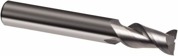 Guhring - 5/8", 2-1/4" LOC, 5/8" Shank Diam, 5" OAL, 2 Flute, Solid Carbide Square End Mill - Single End, Super-A Finish, Spiral Flute, 45° Helix, Right Hand Cut, Right Hand Flute, Series 3875 - Eagle Tool & Supply
