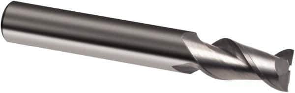 Guhring - 5/8", 1-1/4" LOC, 5/8" Shank Diam, 3-1/2" OAL, 2 Flute, Solid Carbide Square End Mill - Single End, Super-A Finish, Spiral Flute, 45° Helix, Right Hand Cut, Right Hand Flute, Series 3874 - Eagle Tool & Supply