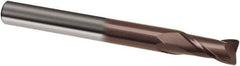 Guhring - 8mm, 16mm LOC, 8mm Shank Diam, 100mm OAL, 2 Flute, Solid Carbide Square End Mill - Single End, TiAlN Finish, Spiral Flute, 30° Helix, Right Hand Cut, Right Hand Flute, Series 3863 - Eagle Tool & Supply