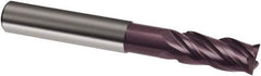 Guhring - 8mm, 19mm LOC, 8mm Shank Diam, 75mm OAL, 4 Flute, Solid Carbide Square End Mill - Single End, FIREX Finish, Spiral Flute, 35/38° Helix, Centercutting, Right Hand Cut, Right Hand Flute, Series 3837 - Eagle Tool & Supply
