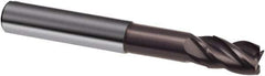 Guhring - 12mm, 16mm LOC, 12mm Shank Diam, 93mm OAL, 4 Flute, Solid Carbide Square End Mill - Single End, Nano-A Finish, Spiral Flute, 36/38° Helix, Centercutting, Right Hand Cut, Right Hand Flute, Series 3806 - Eagle Tool & Supply
