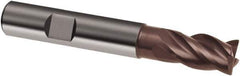 Guhring - 12mm, 16mm LOC, 12mm Shank Diam, 73mm OAL, 4 Flute, Solid Carbide Square End Mill - Single End, Nano-A Finish, Spiral Flute, 36/38° Helix, Centercutting, Right Hand Cut, Right Hand Flute, Series 3805 - Eagle Tool & Supply
