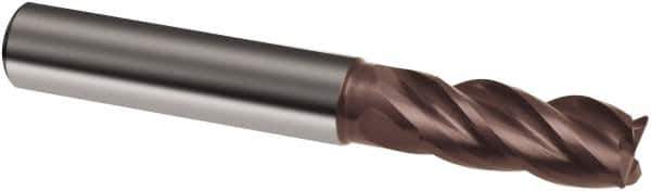 Guhring - 8mm, 19mm LOC, 8mm Shank Diam, 63mm OAL, 4 Flute, Solid Carbide Square End Mill - Single End, Nano-A Finish, Spiral Flute, 36/38° Helix, Centercutting, Right Hand Cut, Right Hand Flute, Series 3800 - Eagle Tool & Supply