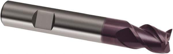 Guhring - 14mm, 14mm LOC, 14mm Shank Diam, 75mm OAL, 3 Flute, Solid Carbide Square End Mill - Single End, FIREX Finish, Spiral Flute, 45° Helix, Right Hand Cut, Right Hand Flute, Series 3729 - Eagle Tool & Supply