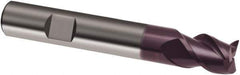Guhring - 14mm, 14mm LOC, 14mm Shank Diam, 75mm OAL, 3 Flute, Solid Carbide Square End Mill - Single End, FIREX Finish, Spiral Flute, 45° Helix, Right Hand Cut, Right Hand Flute, Series 3729 - Eagle Tool & Supply