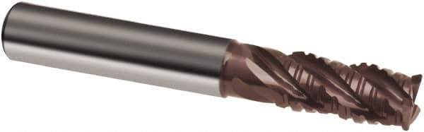 Guhring - 12mm, 26mm LOC, 12mm Shank Diam, 83mm OAL, 4 Flute, Solid Carbide Square End Mill - Single End, Nano-A Finish, Spiral Flute, 36/38° Helix, Centercutting, Right Hand Cut, Right Hand Flute, Series 3696 - Eagle Tool & Supply