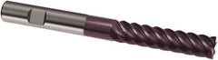 Guhring - 8mm, 40mm LOC, 8mm Shank Diam, 100mm OAL, 6 Flute, Solid Carbide Square End Mill - Single End, FIREX Finish, Spiral Flute, 45° Helix, Right Hand Cut, Right Hand Flute, Series 3693 - Eagle Tool & Supply