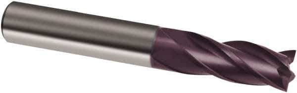 Guhring - 14mm, 26mm LOC, 14mm Shank Diam, 83mm OAL, 4 Flute, Solid Carbide Square End Mill - Single End, FIREX Finish, Spiral Flute, 30° Helix, Right Hand Cut, Right Hand Flute, Series 3678 - Eagle Tool & Supply