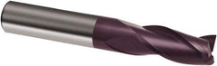 Guhring - 14mm, 22mm LOC, 14mm Shank Diam, 83mm OAL, 3 Flute, Solid Carbide Square End Mill - Single End, FIREX Finish, Spiral Flute, 30° Helix, Right Hand Cut, Right Hand Flute, Series 3677 - Eagle Tool & Supply