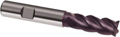 Guhring - 8mm, 19mm LOC, 8mm Shank Diam, 63mm OAL, 4 Flute, Solid Carbide Square End Mill - Single End, FIREX Finish, Spiral Flute, 40/42° Helix, Centercutting, Right Hand Cut, Right Hand Flute, Series 3630 - Eagle Tool & Supply