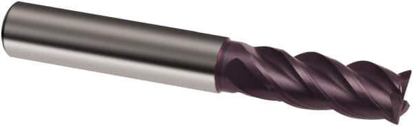 Guhring - 10mm, 22mm LOC, 10mm Shank Diam, 72mm OAL, 4 Flute, Solid Carbide Square End Mill - Single End, FIREX Finish, Spiral Flute, 40/42° Helix, Centercutting, Right Hand Cut, Right Hand Flute, Series 3629 - Eagle Tool & Supply
