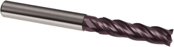 Guhring - 10mm, 40mm LOC, 10mm Shank Diam, 100mm OAL, 4 Flute, Solid Carbide Square End Mill - Single End, FIREX Finish, Spiral Flute, 35/38° Helix, Centercutting, Right Hand Cut, Right Hand Flute, Series 3627 - Eagle Tool & Supply