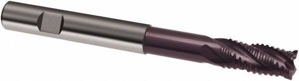 Guhring - 8mm, 19mm LOC, 8mm Shank Diam, 100mm OAL, 4 Flute, Solid Carbide Square End Mill - Single End, FIREX Finish, Spiral Flute, 30/32° Helix, Centercutting, Right Hand Cut, Right Hand Flute, Series 3600 - Eagle Tool & Supply