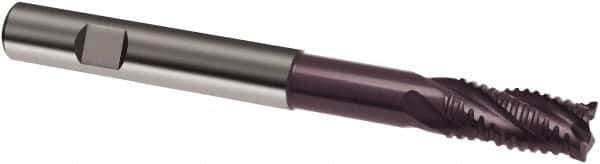 Guhring - 16mm, 32mm LOC, 16mm Shank Diam, 150mm OAL, 4 Flute, Solid Carbide Square End Mill - Single End, FIREX Finish, Spiral Flute, 30/32° Helix, Centercutting, Right Hand Cut, Right Hand Flute, Series 3600 - Eagle Tool & Supply