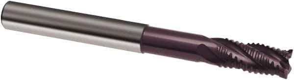 Guhring - 6mm, 13mm LOC, 6mm Shank Diam, 75mm OAL, 4 Flute, Solid Carbide Square End Mill - Single End, FIREX Finish, Spiral Flute, 30/32° Helix, Centercutting, Right Hand Cut, Right Hand Flute, Series 3598 - Eagle Tool & Supply