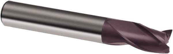 Guhring - 8mm, 9mm LOC, 8mm Shank Diam, 58mm OAL, 3 Flute, Solid Carbide Square End Mill - Single End, FIREX Finish, Spiral Flute, 30° Helix, Right Hand Cut, Right Hand Flute, Series 3558 - Eagle Tool & Supply