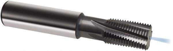 Guhring - 1.5 Metric/Metric Fine, 0.3917" Cutting Diam, 4 Flute, Solid Carbide Helical Flute Thread Mill - Internal Thread, 25mm LOC, 70mm OAL, 10mm Shank Diam - Eagle Tool & Supply