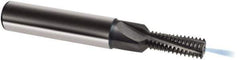 Guhring - 1/4-28 UNF, 0.189" Cutting Diam, 3 Flute, Solid Carbide Helical Flute Thread Mill - Internal Thread, 14.1mm LOC, 62mm OAL, 8mm Shank Diam - Eagle Tool & Supply