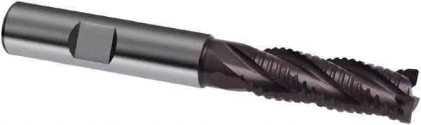 Guhring - 8mm, 24mm LOC, 8mm Shank Diam, 75mm OAL, 4 Flute, Solid Carbide Square End Mill - Single End, FIREX Finish, Spiral Flute, 30/32° Helix, Centercutting, Right Hand Cut, Right Hand Flute, Series 3522 - Eagle Tool & Supply