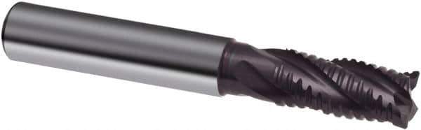 Guhring - 12mm, 26mm LOC, 12mm Shank Diam, 83mm OAL, 4 Flute, Solid Carbide Square End Mill - Single End, FIREX Finish, Spiral Flute, 30/32° Helix, Centercutting, Right Hand Cut, Right Hand Flute, Series 3507 - Eagle Tool & Supply
