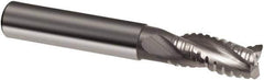 Guhring - 12mm, 26mm LOC, 12mm Shank Diam, 83mm OAL, 3 Flute, Solid Carbide Square End Mill - Single End, Uncoated, Spiral Flute, 29/30/31° Helix, Centercutting, Right Hand Cut, Right Hand Flute, Series 3468 - Eagle Tool & Supply