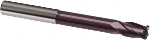 Guhring - 12mm, 18mm LOC, 12mm Shank Diam, 150mm OAL, 4 Flute, Solid Carbide Square End Mill - Single End, FIREX Finish, Spiral Flute, 30° Helix, Right Hand Cut, Right Hand Flute, Series 3362 - Eagle Tool & Supply