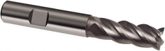 Guhring - 8mm, 19mm LOC, 8mm Shank Diam, 63mm OAL, 4 Flute, Solid Carbide Square End Mill - Single End, Uncoated, Spiral Flute, 40/42° Helix, Centercutting, Right Hand Cut, Right Hand Flute, Series 3319 - Eagle Tool & Supply