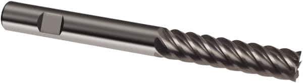 Guhring - 8mm, 40mm LOC, 8mm Shank Diam, 100mm OAL, 6 Flute, Solid Carbide Square End Mill - Single End, Uncoated, Spiral Flute, 45° Helix, Right Hand Cut, Right Hand Flute, Series 3313 - Eagle Tool & Supply