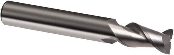 Guhring - 14mm, 22mm LOC, 14mm Shank Diam, 83mm OAL, 2 Flute, Solid Carbide Square End Mill - Single End, Uncoated, Spiral Flute, 45° Helix, Right Hand Cut, Right Hand Flute, Series 3309 - Eagle Tool & Supply
