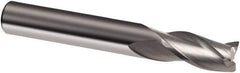 Guhring - 9.5mm, 19mm LOC, 9.5mm Shank Diam, 72mm OAL, 3 Flute, Solid Carbide Square End Mill - Single End, Uncoated, Spiral Flute, 30° Helix, Right Hand Cut, Right Hand Flute, Series 3307 - Eagle Tool & Supply