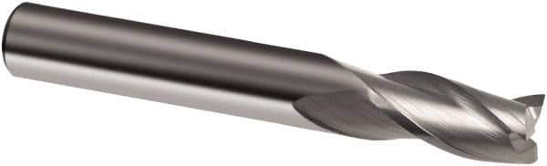 Guhring - 13mm, 22mm LOC, 13mm Shank Diam, 83mm OAL, 3 Flute, Solid Carbide Square End Mill - Single End, Uncoated, Spiral Flute, 30° Helix, Right Hand Cut, Right Hand Flute, Series 3307 - Eagle Tool & Supply
