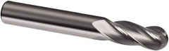 Guhring - 14mm Diam, 26mm LOC, 4 Flute Solid Carbide Ball End Mill - Uncoated, Single End, 83mm OAL, 14mm Shank Diam, Spiral Flute - Eagle Tool & Supply