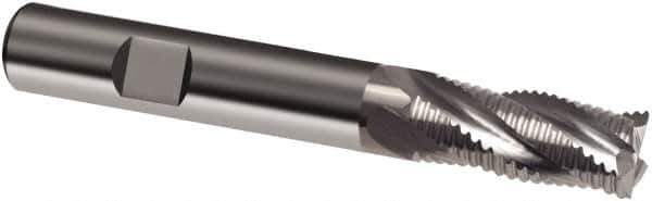 Guhring - 14mm Diam, Coarse Pitch, 26mm LOC, 4 Flute Solid Carbide Corner Chamfer Roughing End Mill - Uncoated, 83mm OAL, 14mm Shank Diam, Single End - Eagle Tool & Supply