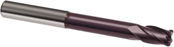 Guhring - 3/8", 3/8" LOC, 3/8" Shank Diam, 3" OAL, 4 Flute, Solid Carbide Square End Mill - Single End, FIREX Finish, Spiral Flute, 30° Helix, Right Hand Cut, Right Hand Flute, Series 3192 - Eagle Tool & Supply