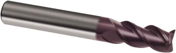 Guhring - 7/16", 1" LOC, 7/16" Shank Diam, 3" OAL, 3 Flute, Solid Carbide Square End Mill - Single End, FIREX Finish, Spiral Flute, 45° Helix, Right Hand Cut, Right Hand Flute, Series 3173 - Eagle Tool & Supply