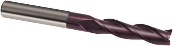 Guhring - 7/16", 2" LOC, 7/16" Shank Diam, 5" OAL, 3 Flute, Solid Carbide Square End Mill - Single End, FIREX Finish, Spiral Flute, 30° Helix, Right Hand Cut, Right Hand Flute, Series 3171 - Eagle Tool & Supply