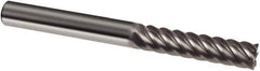 Guhring - 5/16", 1-1/8" LOC, 5/16" Shank Diam, 3" OAL, 6 Flute, Solid Carbide Square End Mill - Single End, Uncoated, Spiral Flute, 45° Helix, Right Hand Cut, Right Hand Flute, Series 3180 - Eagle Tool & Supply