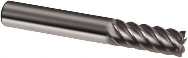 Guhring - 1", 1-1/2" LOC, 1" Shank Diam, 4" OAL, 10 Flute, Solid Carbide Square End Mill - Single End, Uncoated, Spiral Flute, 45° Helix, Right Hand Cut, Right Hand Flute, Series 3178 - Eagle Tool & Supply