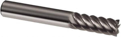 Guhring - 3/4", 1-1/2" LOC, 3/4" Shank Diam, 4" OAL, 8 Flute, Solid Carbide Square End Mill - Single End, Uncoated, Spiral Flute, 45° Helix, Right Hand Cut, Right Hand Flute, Series 3178 - Eagle Tool & Supply