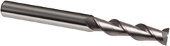 Guhring - 1/4", 1-1/8" LOC, 1/4" Shank Diam, 3" OAL, 2 Flute, Solid Carbide Square End Mill - Single End, Uncoated, Spiral Flute, 45° Helix, Right Hand Cut, Right Hand Flute, Series 3175 - Eagle Tool & Supply