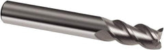 Guhring - 5/8", 1-1/4" LOC, 5/8" Shank Diam, 3-1/2" OAL, 3 Flute, Solid Carbide Square End Mill - Single End, Uncoated, Spiral Flute, 45° Helix, Right Hand Cut, Right Hand Flute, Series 3172 - Eagle Tool & Supply
