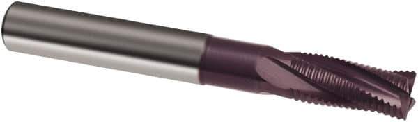 Guhring - 3/4", 1-1/2" LOC, 3/4" Shank Diam, 5" OAL, 4 Flute, Solid Carbide Square End Mill - Single End, FIREX Finish, Spiral Flute, 20° Helix, Right Hand Cut, Right Hand Flute, Series 3190 - Eagle Tool & Supply