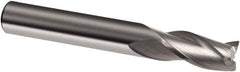 Guhring - 3/16", 5/8" LOC, 3/16" Shank Diam, 2" OAL, 3 Flute, Solid Carbide Square End Mill - Single End, Uncoated, Spiral Flute, 30° Helix, Right Hand Cut, Right Hand Flute, Series 3168 - Eagle Tool & Supply