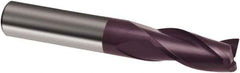 Guhring - 9/16", 1-1/8" LOC, 9/16" Shank Diam, 3-1/2" OAL, 3 Flute, Solid Carbide Square End Mill - Single End, FIREX Finish, Spiral Flute, 30° Helix, Right Hand Cut, Right Hand Flute, Series 3170 - Eagle Tool & Supply