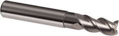 Guhring - 10mm, 19mm LOC, 10mm Shank Diam, 72mm OAL, 3 Flute, Solid Carbide Square End Mill - Single End, Uncoated, Spiral Flute, 39/40/41° Helix, Centercutting, Right Hand Cut, Right Hand Flute, Series 3472 - Eagle Tool & Supply