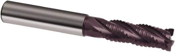 Guhring - 10mm, 30mm LOC, 10mm Shank Diam, 80mm OAL, 4 Flute, Solid Carbide Square End Mill - Single End, FIREX Finish, Spiral Flute, 30/32° Helix, Centercutting, Right Hand Cut, Right Hand Flute, Series 3509 - Eagle Tool & Supply