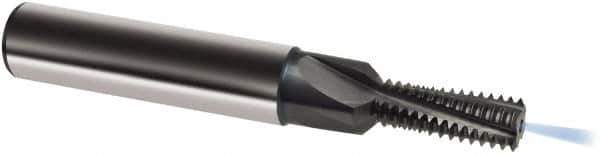 Guhring - M10x1.25 Metric Fine, 0.313" Cutting Diam, 4 Flute, Solid Carbide Helical Flute Thread Mill - Internal Thread, 21.9mm LOC, 80mm OAL, 12mm Shank Diam - Eagle Tool & Supply