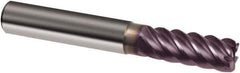 Guhring - 12mm, 26mm LOC, 12mm Shank Diam, 83mm OAL, 6 Flute, Solid Carbide Square End Mill - Single End, FIREX Finish, Spiral Flute, 45° Helix, Right Hand Cut, Right Hand Flute, Series 3563 - Eagle Tool & Supply